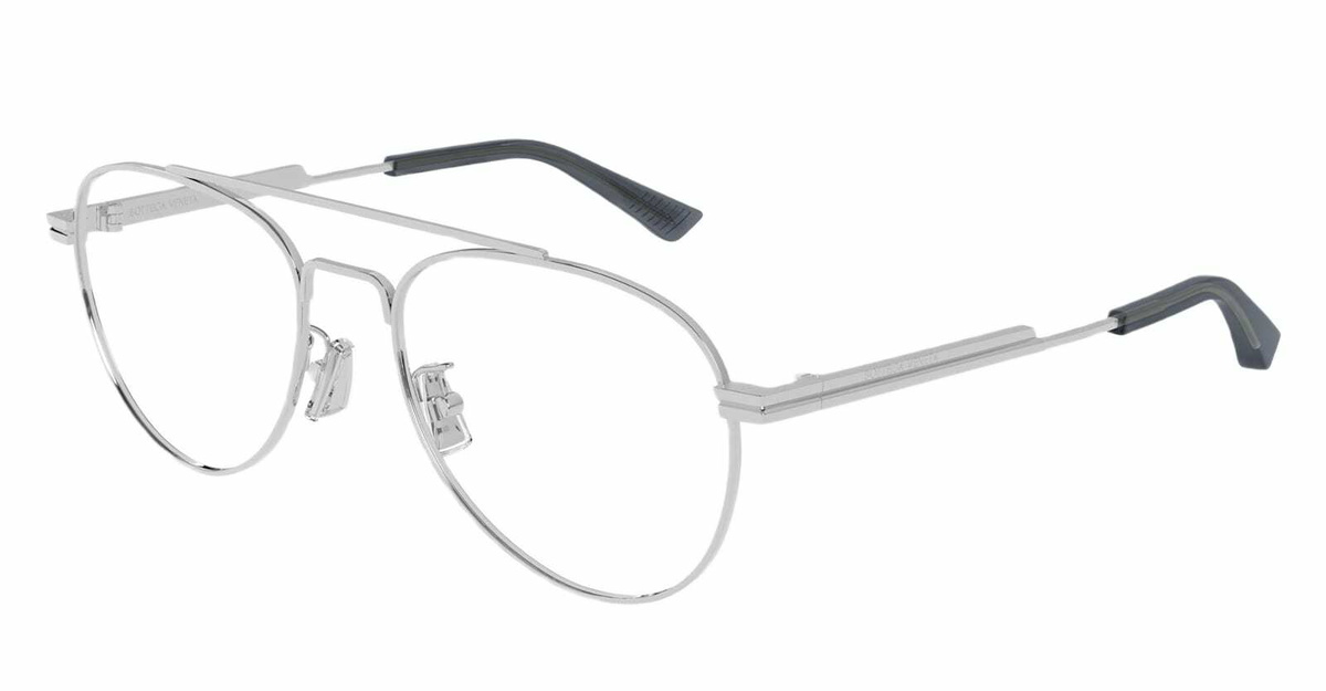 Bottega Veneta Eyewear Bv1340ok-002 - Silver Rx / Asian Fit Glasses