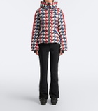 Perfect Moment Duvet houndstooth hooded down ski jacket