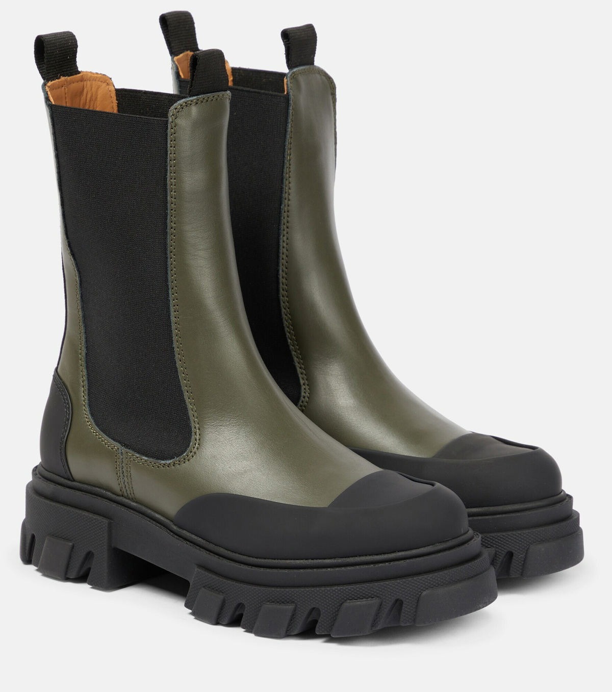 Ganni - Leather Chelsea boots