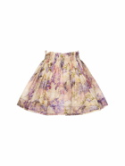 ZIMMERMANN - Sensory Printed Linen & Silk Mini Skirt