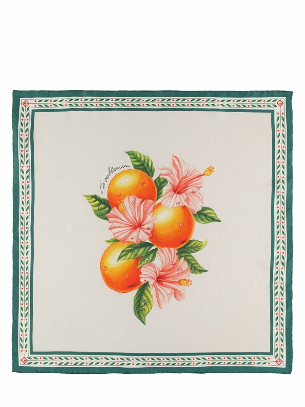 Photo: CASABLANCA - Oranges En Fleur Print Silk Scarf