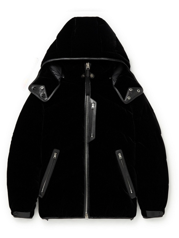 Photo: TOM FORD - Leather-Trimmed Cotton-Velvet Padded Quilted Down Jacket - Black