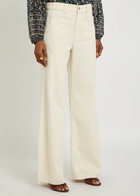 Veronica Beard Kasey Wide-leg Jeans Ecru
