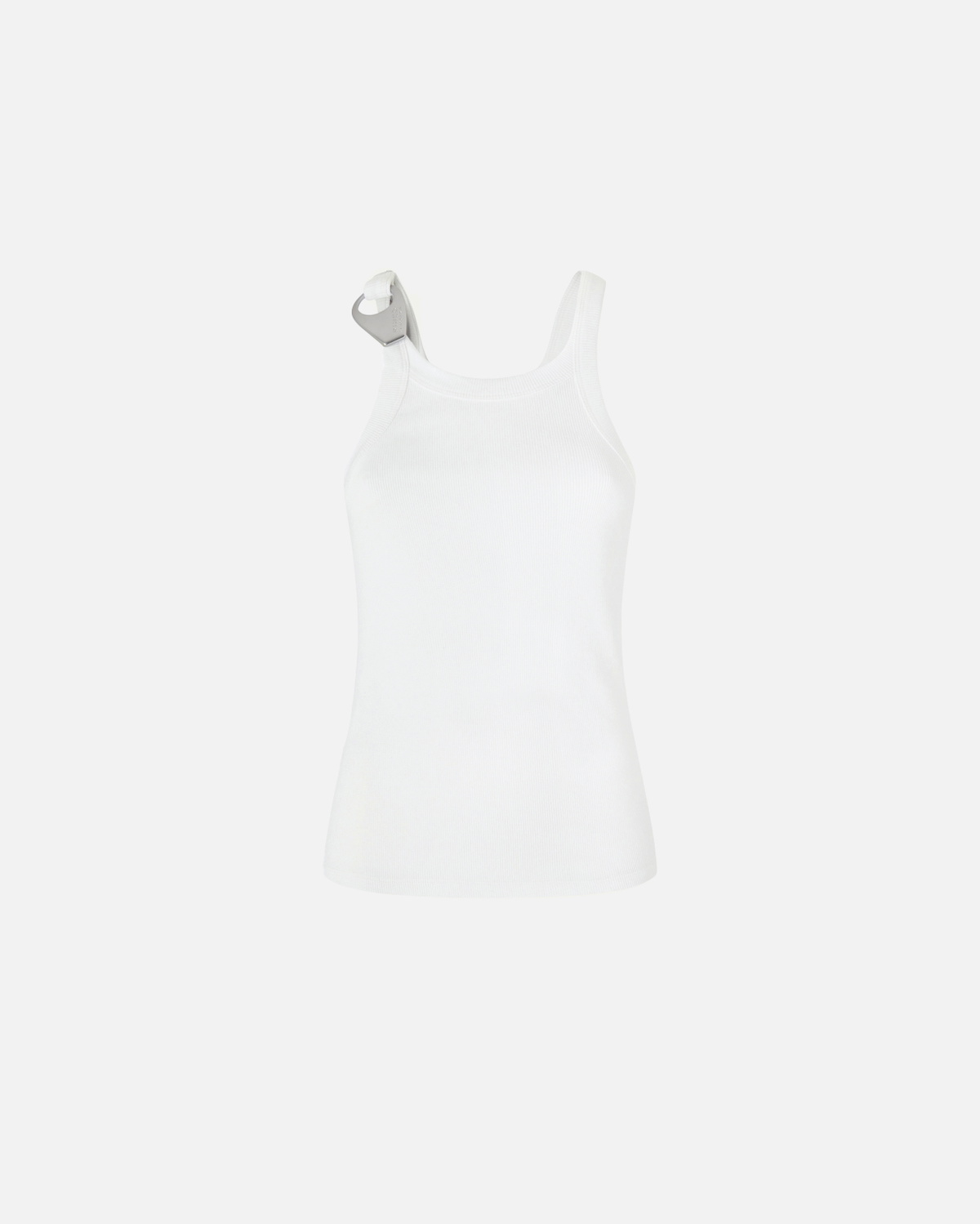 Pinko Reimagine By Pinko X Patrick Mc Dowell Ribbed Vest Top With Buckle Bright White