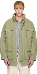 Maison Kitsuné Green Cotton Denim Parka