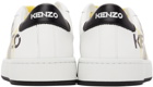 Kenzo White & Yellow Kourt Logo Sneakers