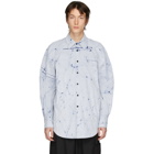 Feng Chen Wang Blue Stripe Resist-Dyed Shirt