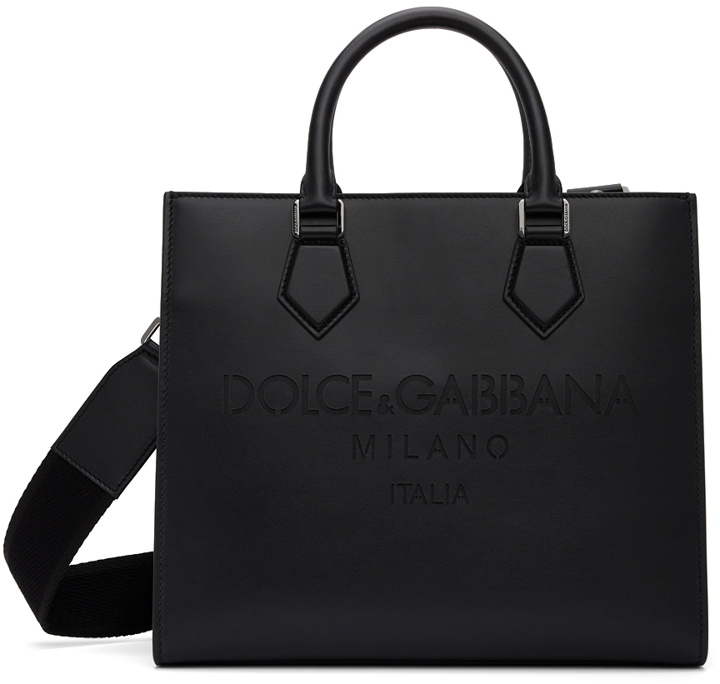 Photo: Dolce & Gabbana Black Leather Edge Tote Bag