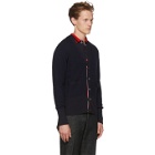 Thom Browne Navy Baby Cable V-Neck Cardigan