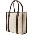 MONTROI - Elektra Leather and Camel Hair-Trimmed Mesh Tote Bag - Brown