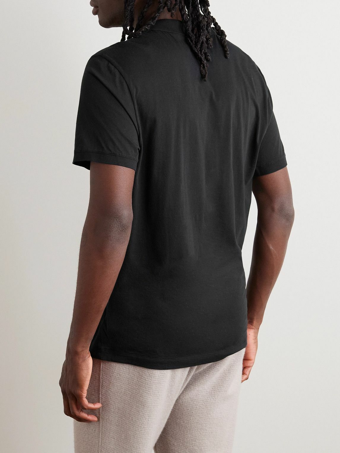 James Perse - Cotton-Jersey Polo Shirt - Black