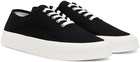 Maison Kitsuné Black Canvas Lace-Up Sneakers