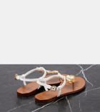 Dolce&Gabbana Embellished leather thong sandals