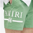 AMIRI Men's Bar Logo Swim Shorts in Mineral Green