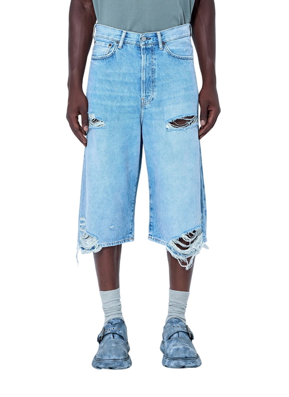Photo: Acne Studios Distressed Denim Shorts