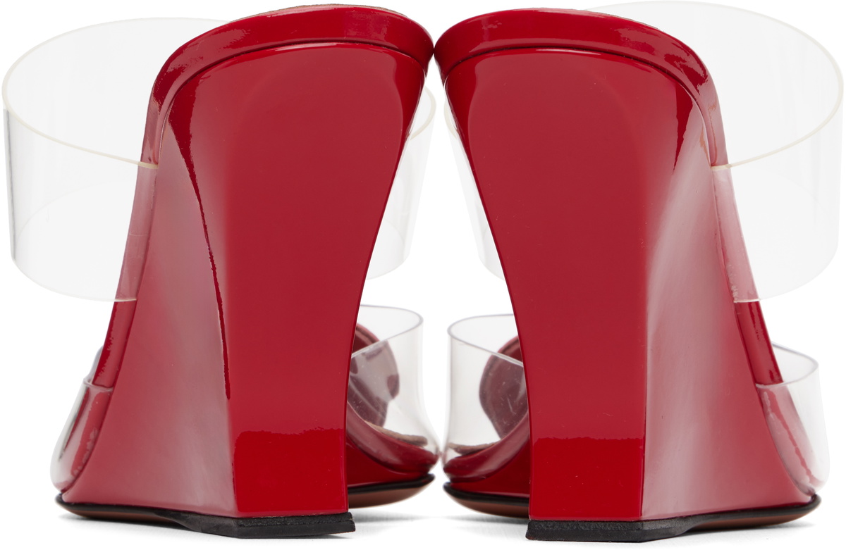 ALAÏA Red 'Le Cœur' Wedge Mule Heels