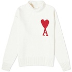 AMI Paris AMI ADC Funnel Knit Sweater in White