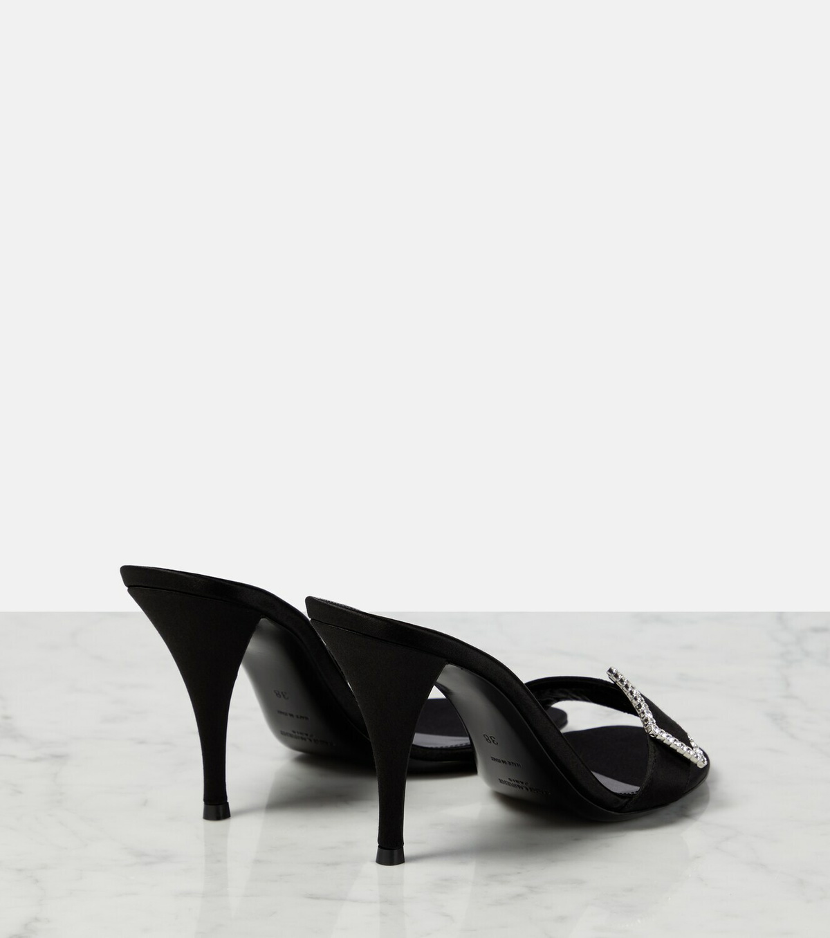 Saint Laurent Simone 90 embellished silk mules Saint Laurent