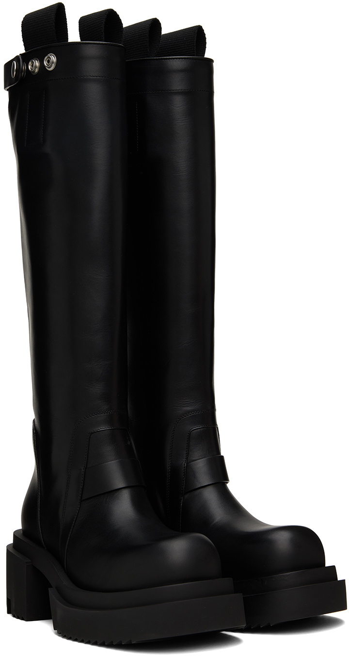 Rick Owens Black Pull On Bogun Boots Rick Owens