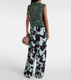 Dries Van Noten Printed crêpe palazzo pants