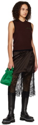 GANNI Brown Beaded Vest