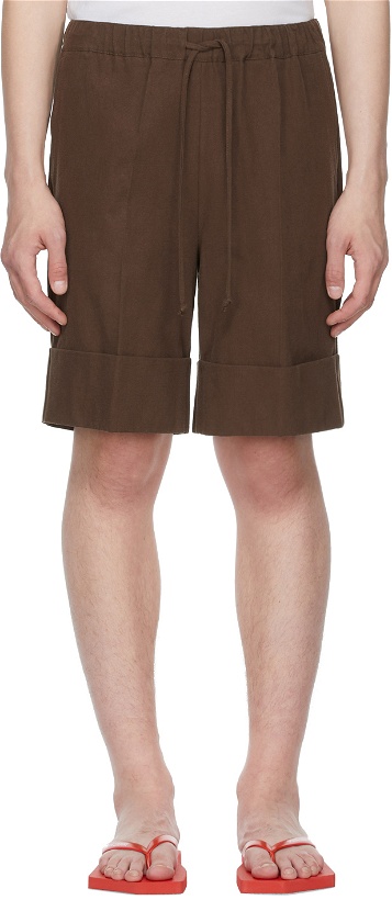 Photo: Opening Ceremony Brown Cotton Big Cuff Shorts