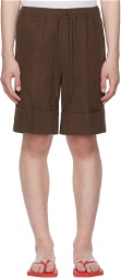 Opening Ceremony Brown Cotton Big Cuff Shorts