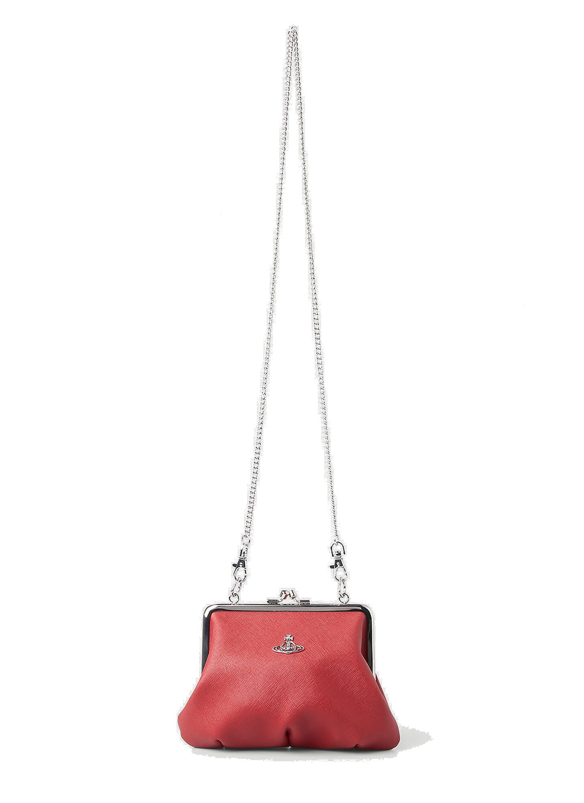 【関税込み】Vivienne Westwood レッド Granny Frame バッグ Vivienne Westwood Granny Frame Croc Embossed Leather Bag in