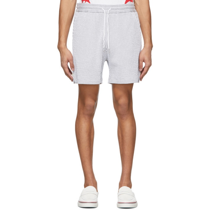 Photo: Thom Browne Grey Stripe Seersucker Shorts