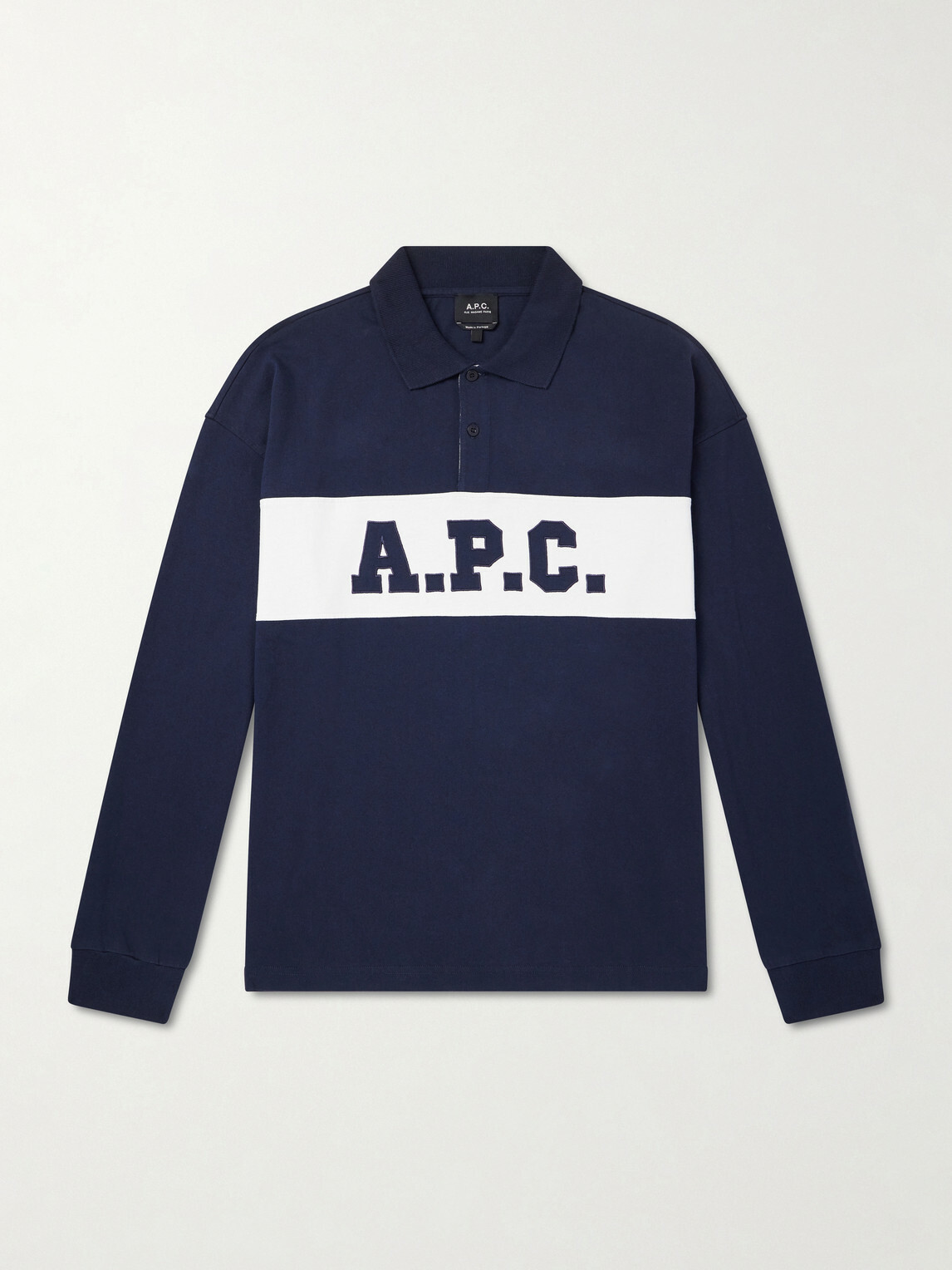 A.P.C. - Alexis Logo-Embroidered Cotton-Jersey Polo Shirt - Blue