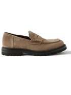 BRUNELLO CUCINELLI - Suede Penny Loafers - Brown