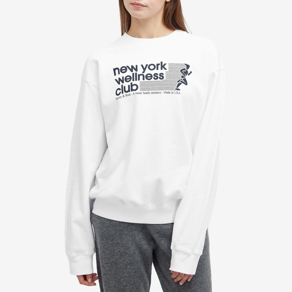 Sporty & Rich Women's USA Wellness Club Crewneck in White