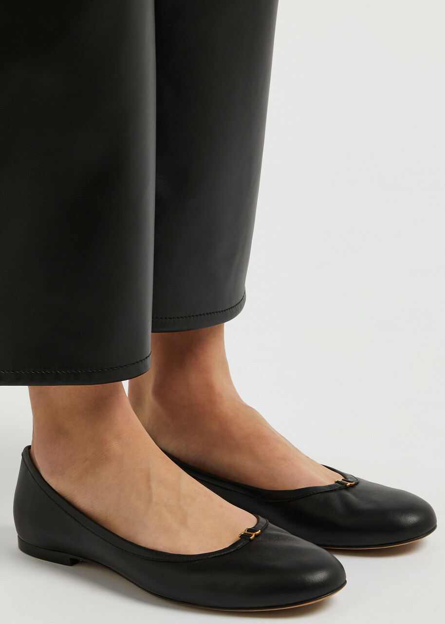Chloe Marcie Leather Ballet Flats Black Chloe