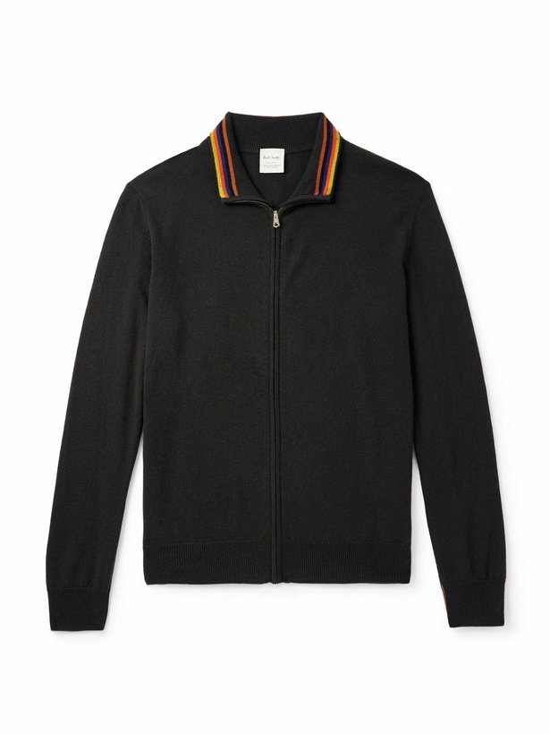 Photo: Paul Smith - Cashmere Zip-Up Cardigan - Green