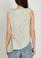 Rohe Draped Striped Silk and Cotton-blend top White