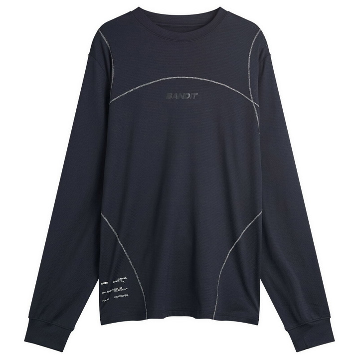 Photo: Bandit Men's Men's Micromesh Long Sleeve Performance T-Shirt in Bandit Black