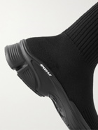 Balenciaga - Speed 3.0 Logo-Jacquard Stretch-Knit Slip-On Sneakers - Black