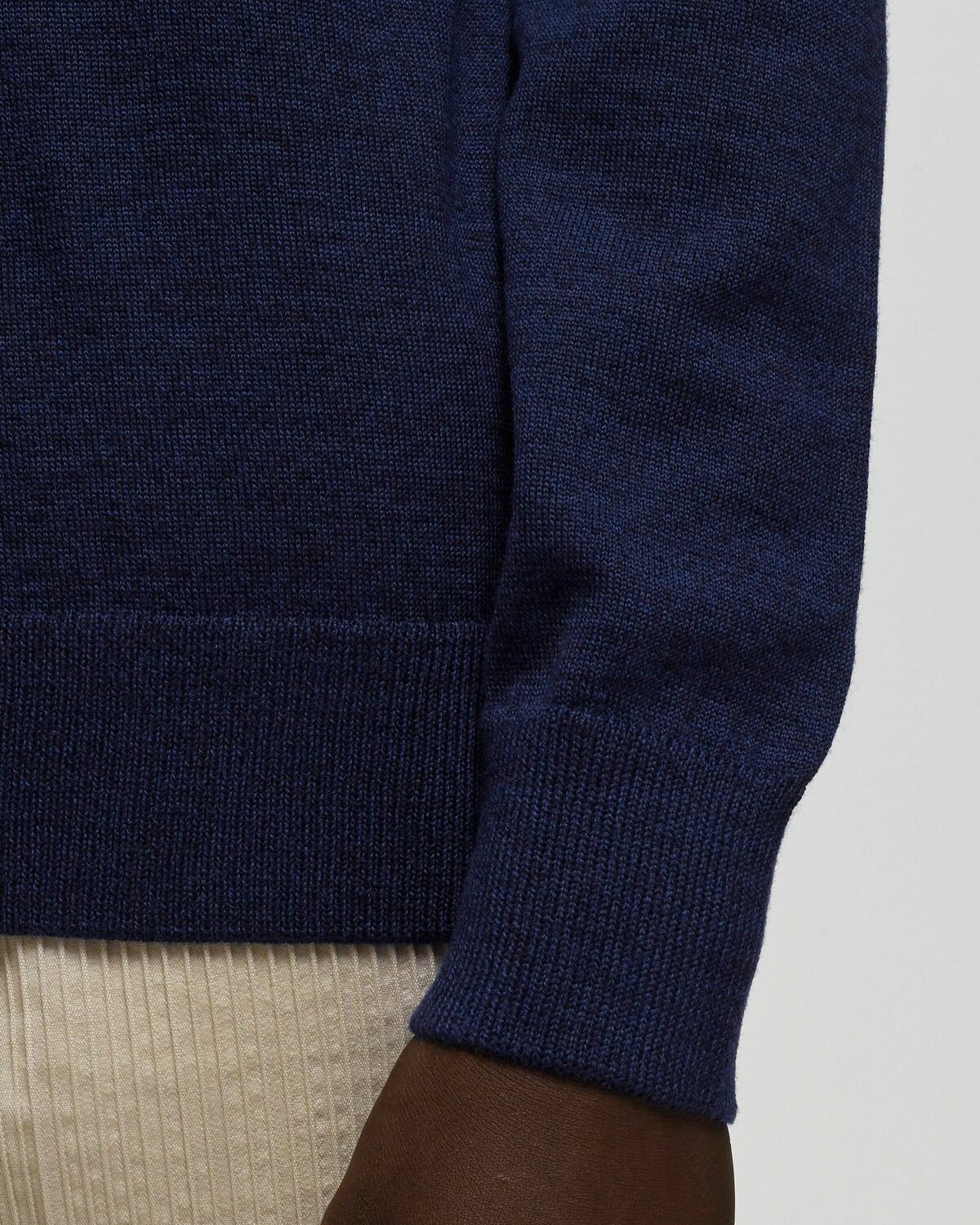 Maison Kitsune Chillax Fox Patch Classic R Neck Jumper Blue 