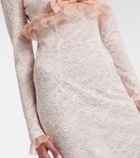 Alessandra Rich Bow-detail lace gown