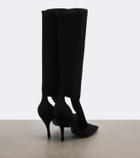 Alaïa Cut-out suede knee-high boots