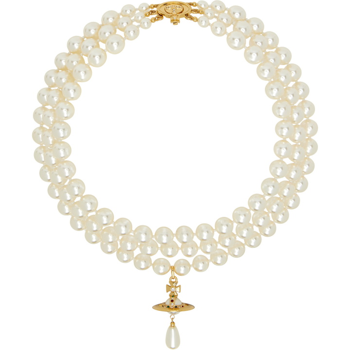 Photo: Vivienne Westwood Three Row Faux Pearl Drop Choker