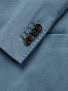 Boglioli - Unstructured Garment-Dyed Stretch-Cotton Drill Suit Jacket - Blue