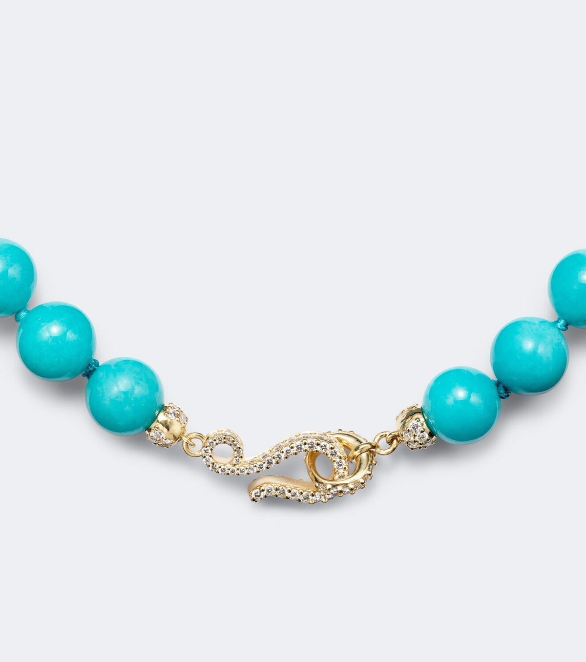 Suzanne Kalan 18kt gold necklace with amazonites and diamonds