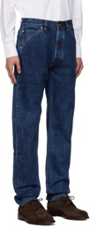 Drake's Indigo Five-Pocket Jeans