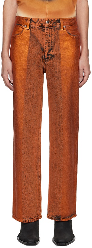 Photo: Eckhaus Latta Orange Wide Leg Jeans