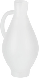 Los Objetos Decorativos White Opal Glass Pitcher