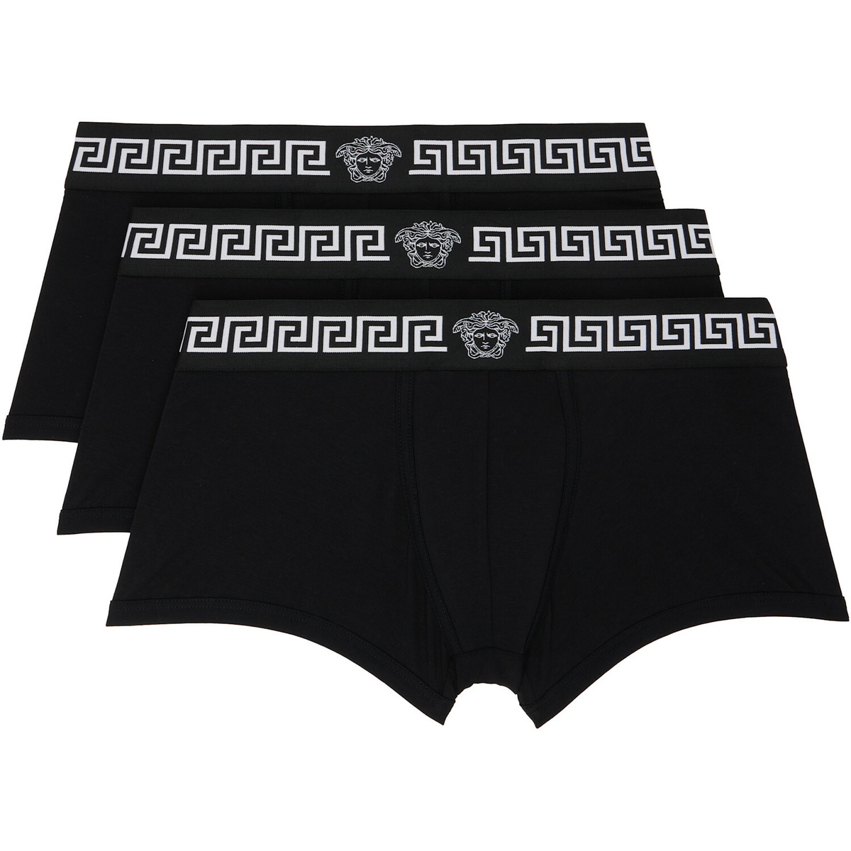 Versace Three-Pack Black Cotton-Jersey Boxer Briefs