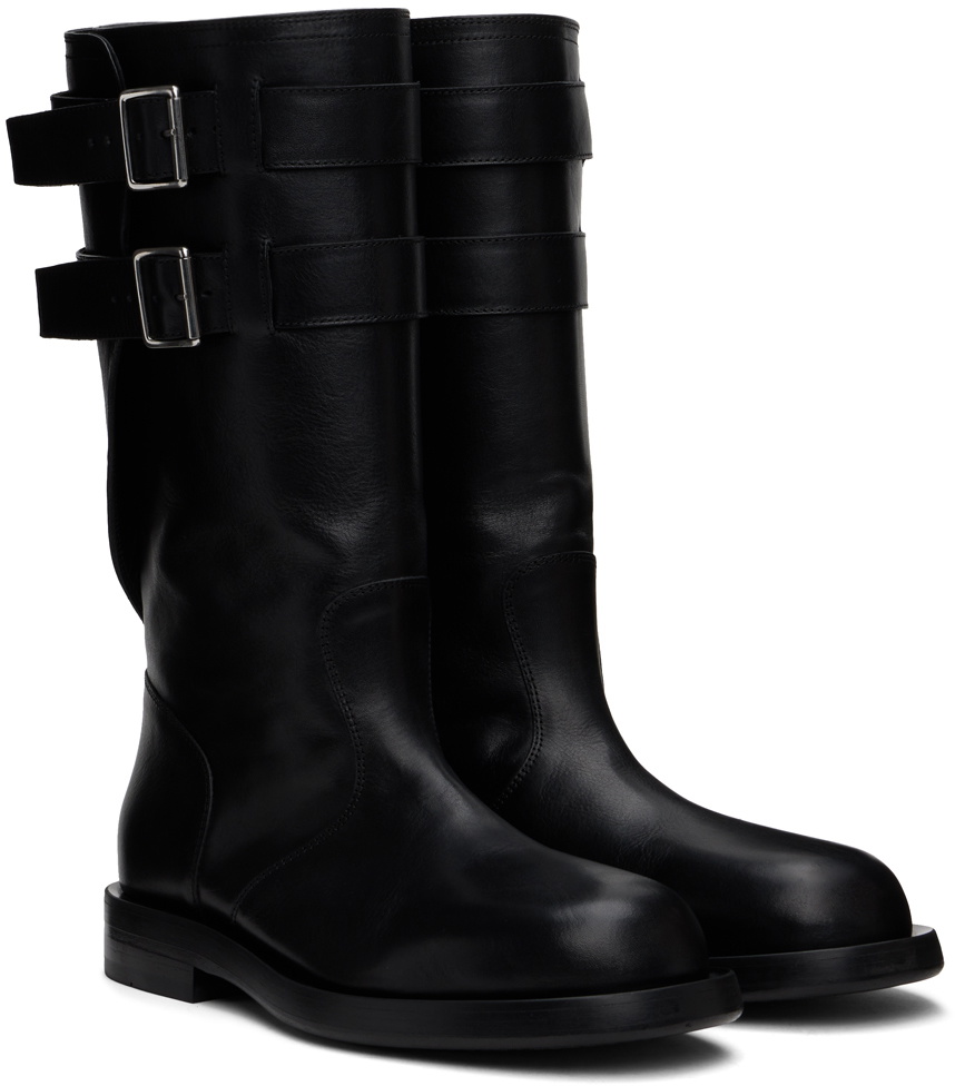 Ann Demeulemeester Black Milan Soft Biker Tall Boots