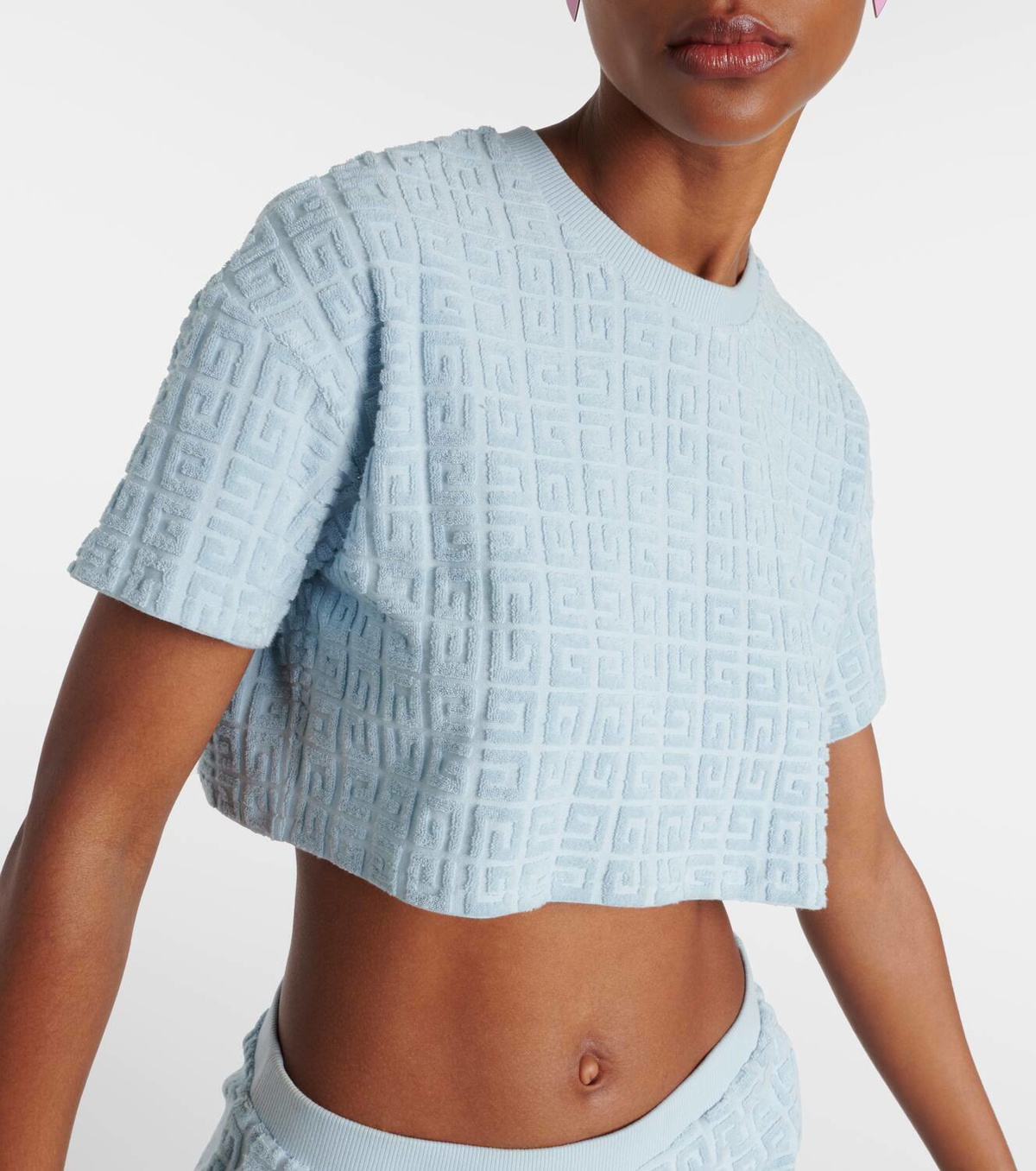 【GIVENCHY】4G cotton-blend crop top Givenchy 4G cotton-blend terry crop top Givenchy