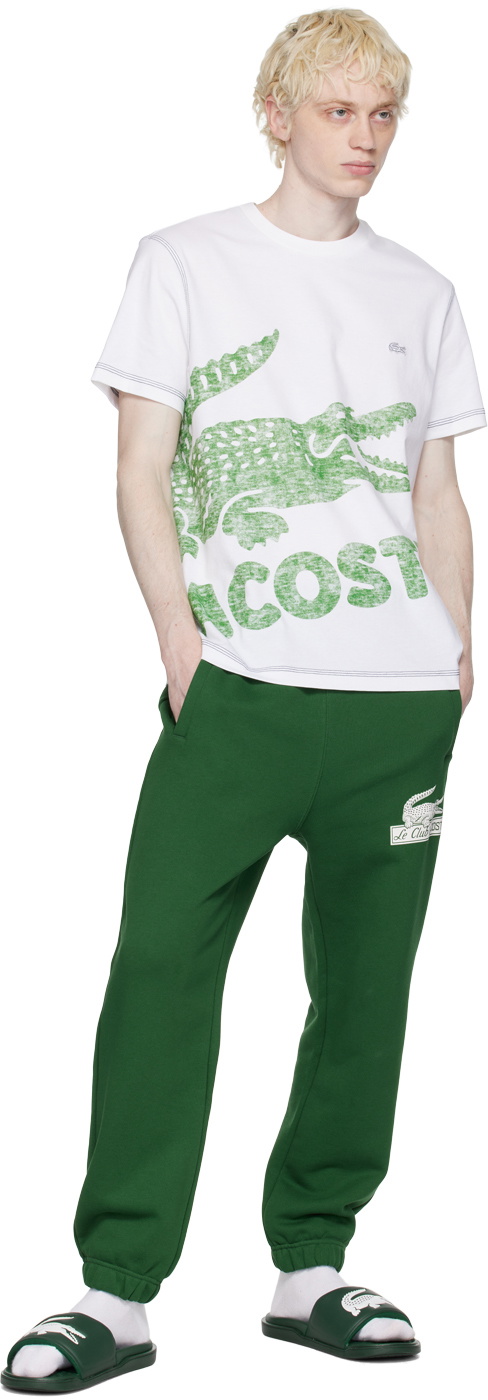 Lacoste Green Croco Dualiste Slides